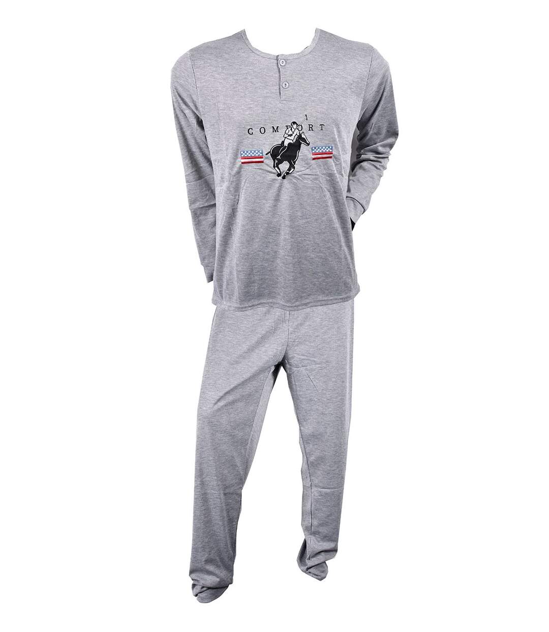 Pyjama Homme Long SWEET SECRET C2709 POLO CONFORT GRIS-1