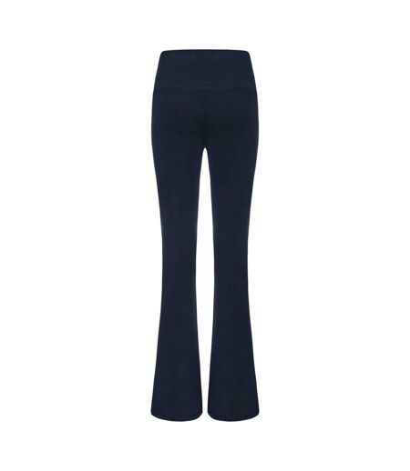 Womens/ladies Crossover Flared Leggings Blue LA Gear