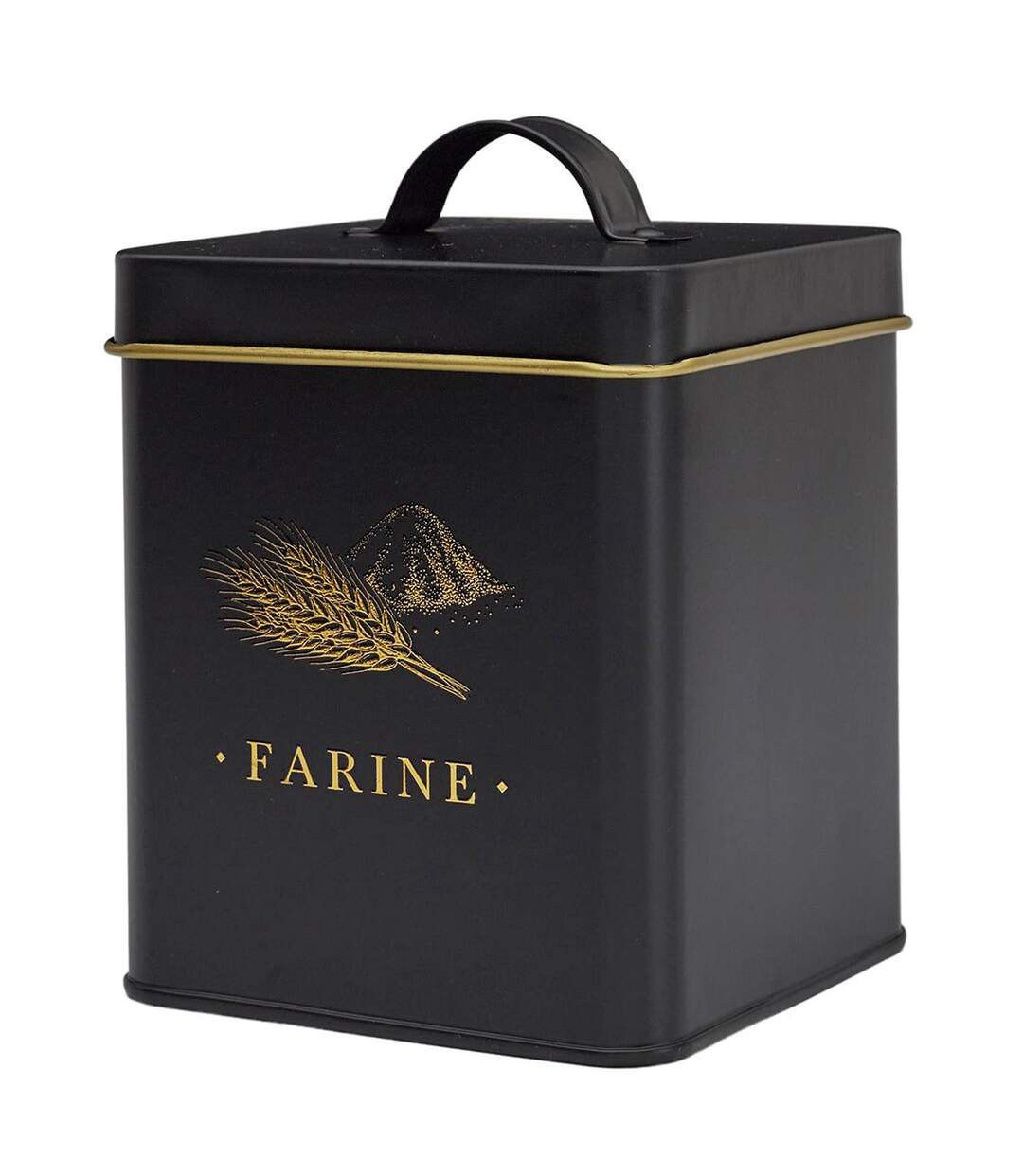 Boîte à Farine en Métal Lounge 19cm Noir-1