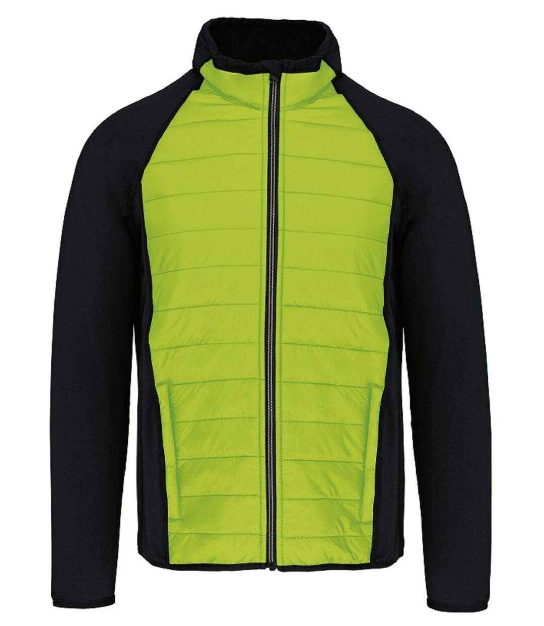 Veste sport bi-matière - Unisexe - PA233 - vert lime et noir-1