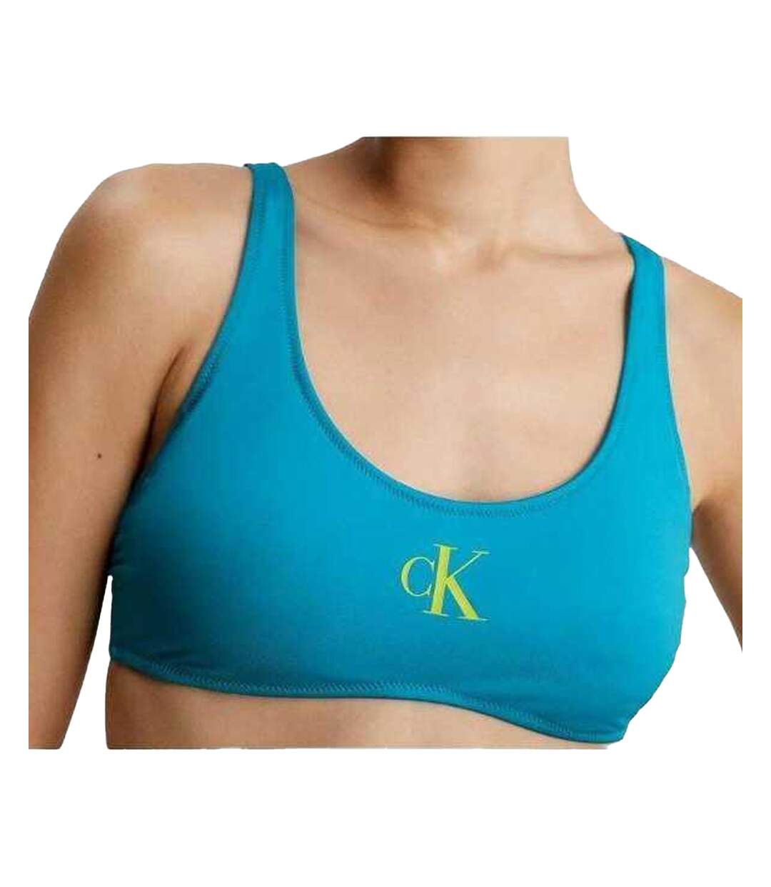 Haut De Maillot De Bain Motif/style Logo Femme Bleu Calvin Klein-3