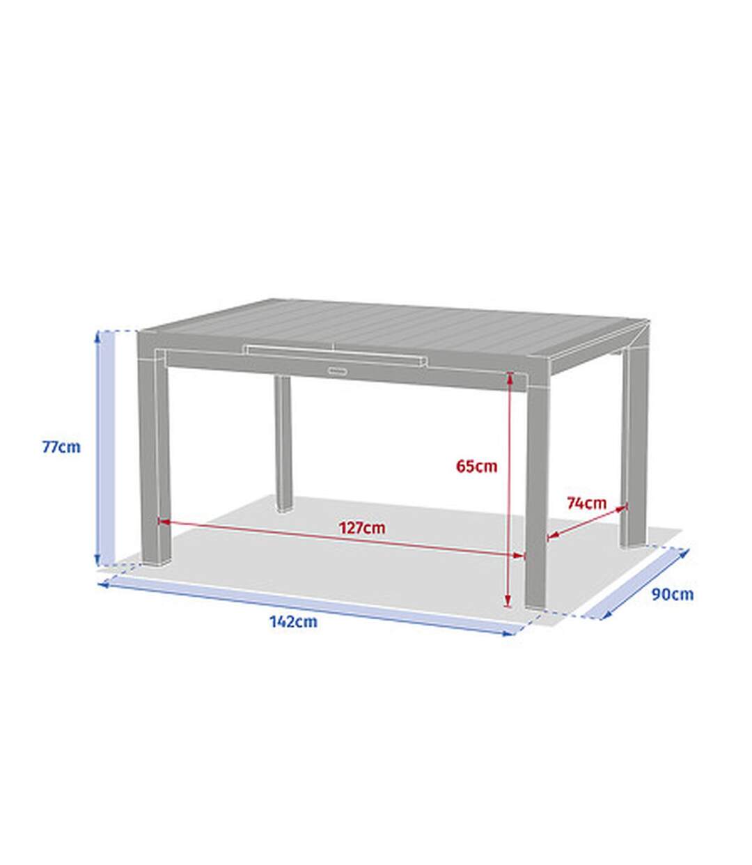 Table de jardin extensible en aluminium 8 places EVASION-4