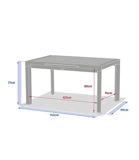 Table de jardin extensible en aluminium 8 places EVASION