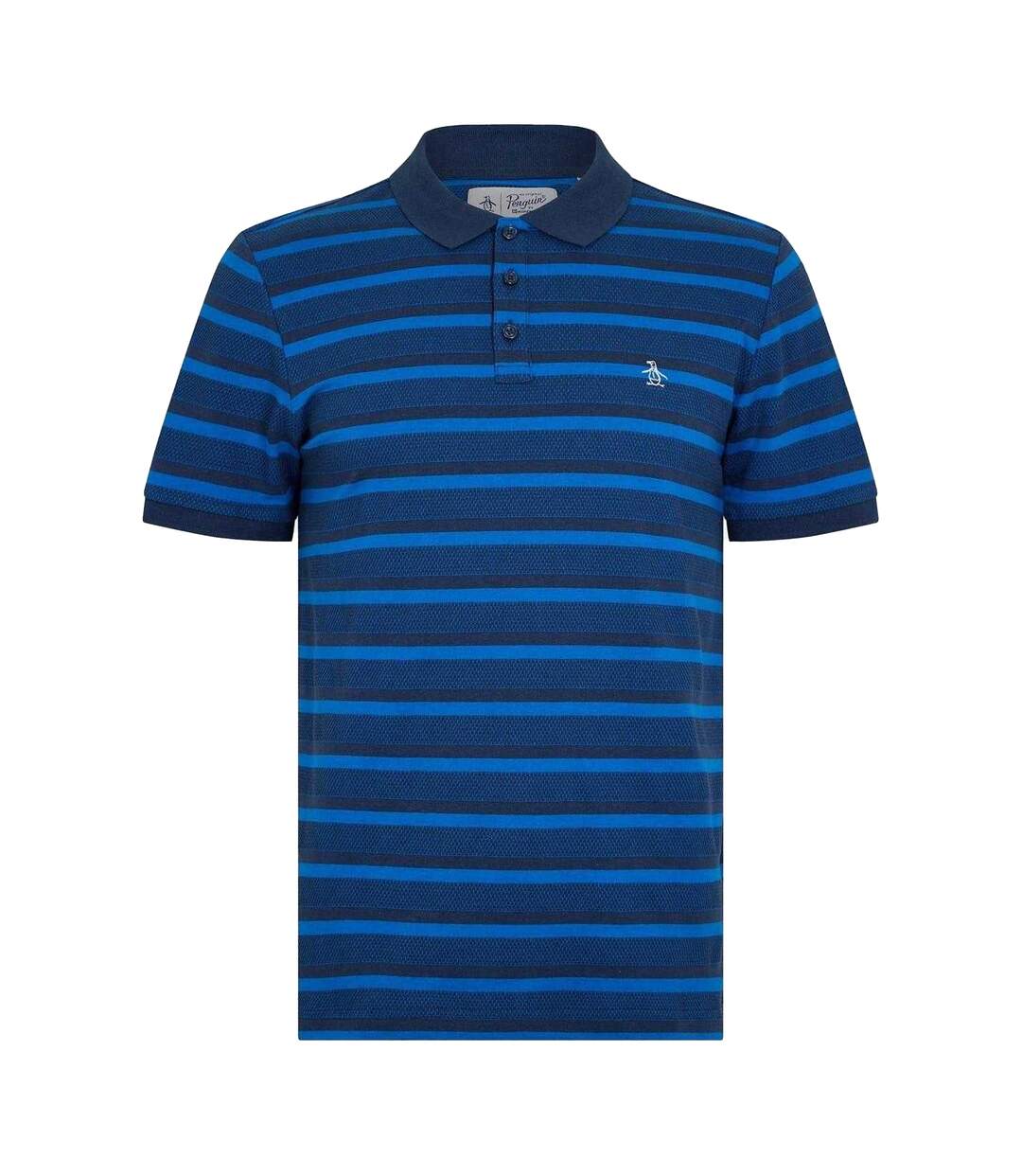 Mens Striped Polo Shirt Yale Blue Original Penguin-1