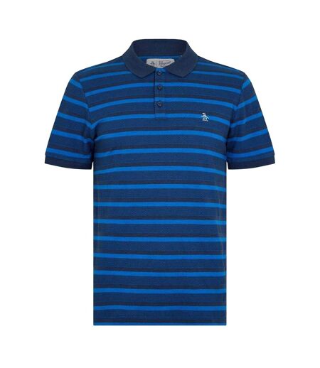 Mens Striped Polo Shirt Yale Blue Original Penguin