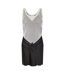 Womens/ladies Scoop Neck Slip Dress Black White Off White-2