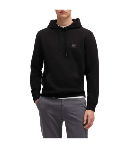 Mens Wetalk Patch Logo Hoodie Black Hugo Boss