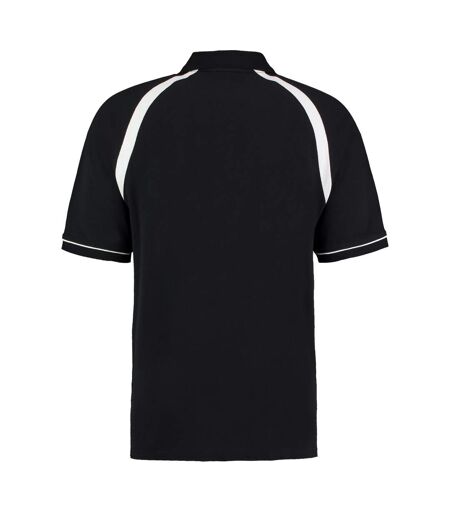 Kustom Kit Mens Oak Hill Piqué Polo Shirt (Black/White)