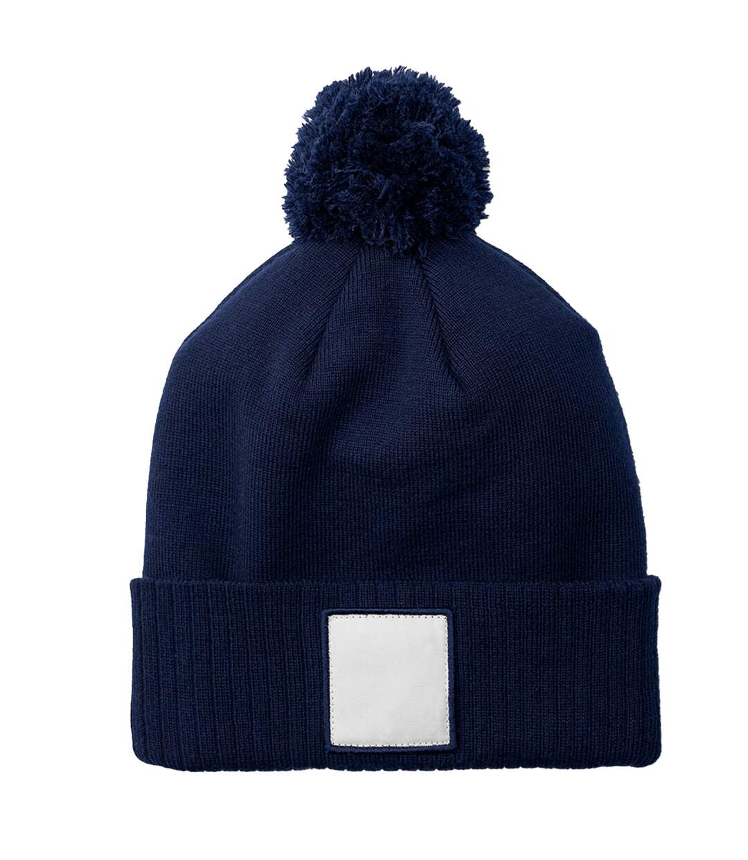 Bonnet Motif/style Pompon Bleu Marine Oxford Blanc Beechfield-3