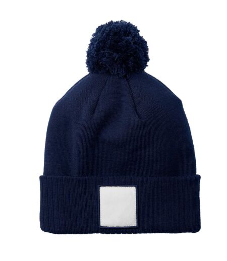Bonnet Motif/style Pompon Bleu Marine Oxford Blanc Beechfield