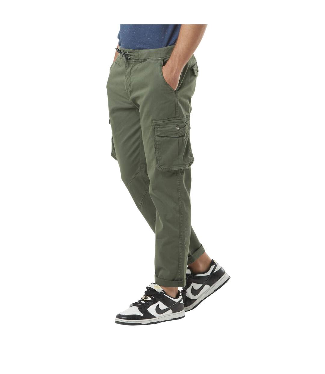 Pantalon cargo homme poches laterales avec écusson brodé en coton Ico Vondutch-3