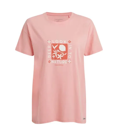 Womens/ladies Yago Deep Look Into Nature T-shirt Shell Pink Craghoppers