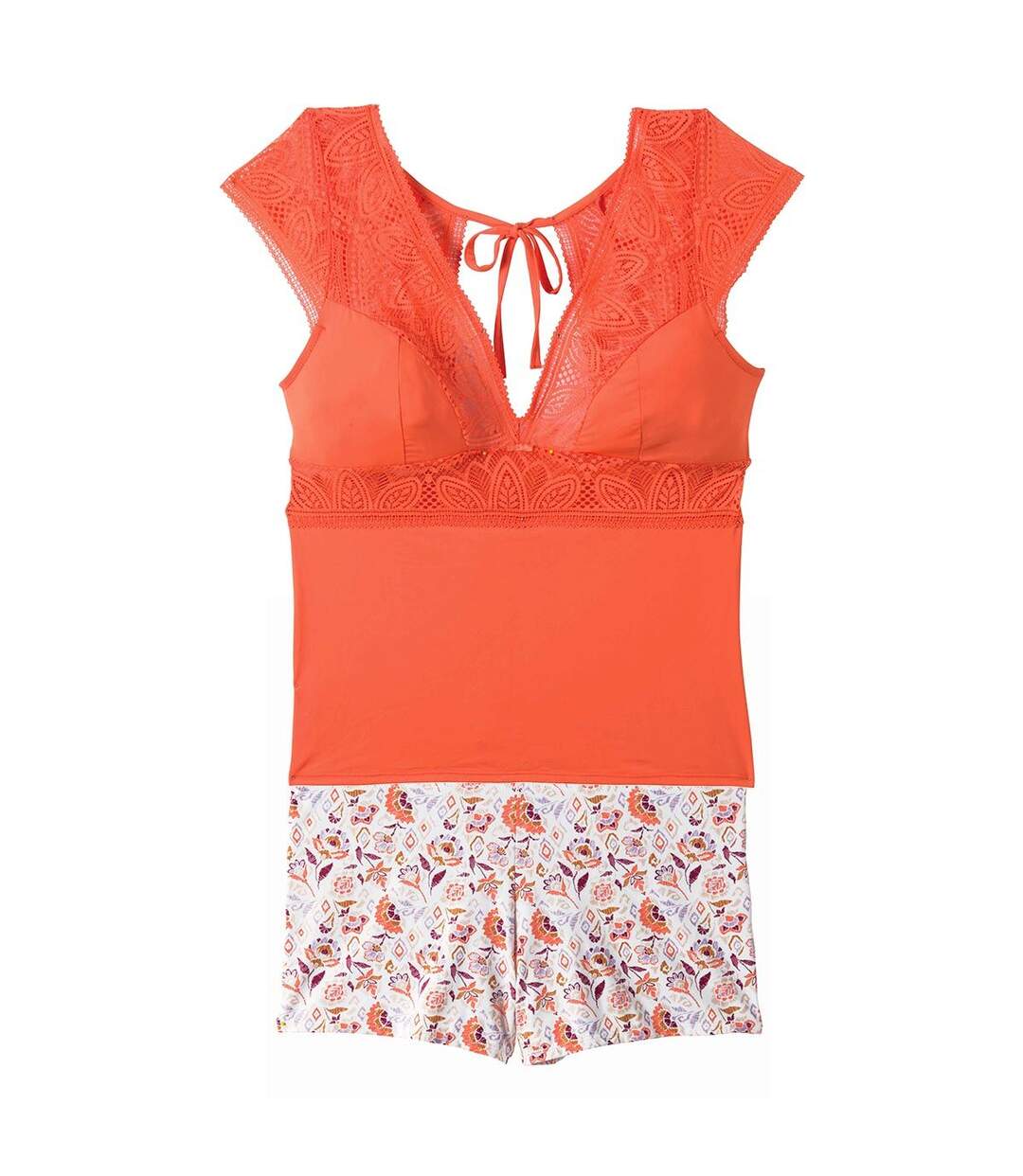 Top short orange Etoile-1