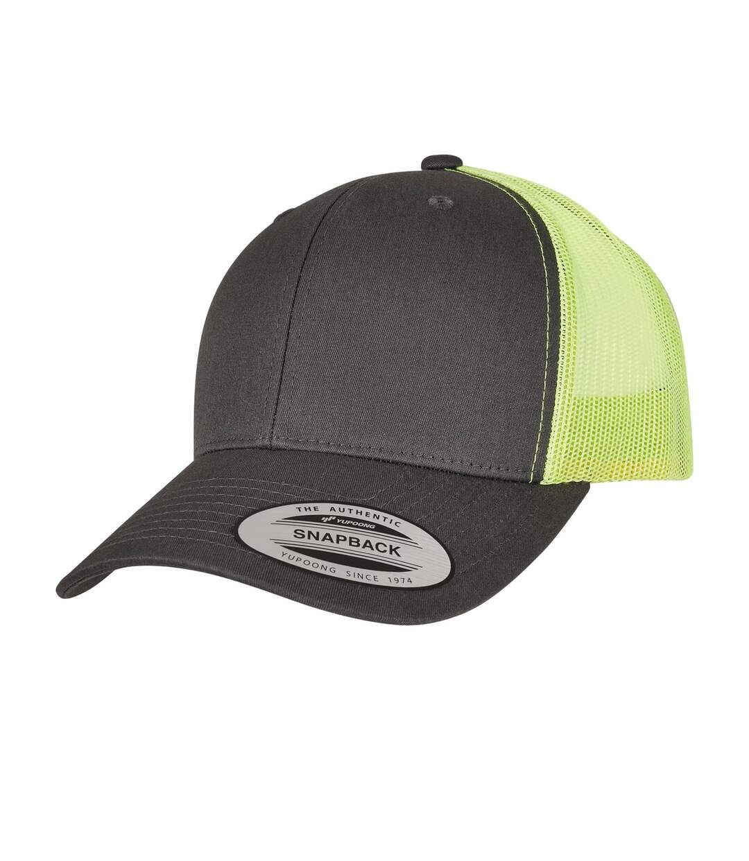 Casquette Trucker Charbon Vert Néon Flexfit-3
