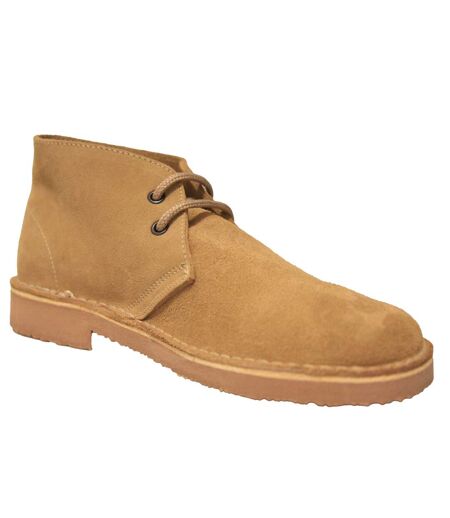 Roamers Mens Real Suede Unlined Desert Boots (Sand) - UTDF111