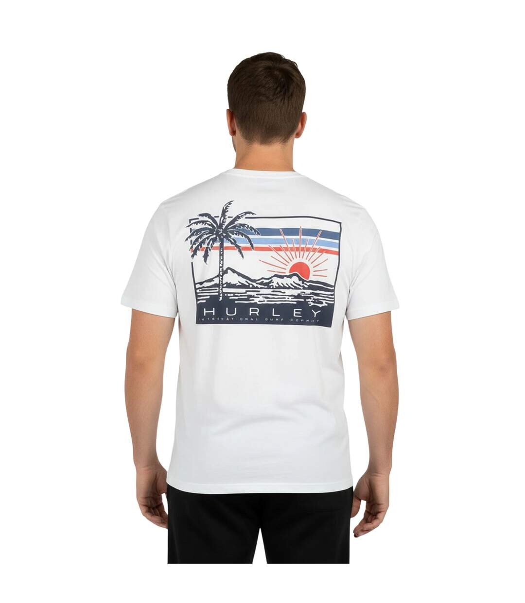 T-shirt Motif/style Imprimé Au Dos Throwback Homme Blanc Hurley-4