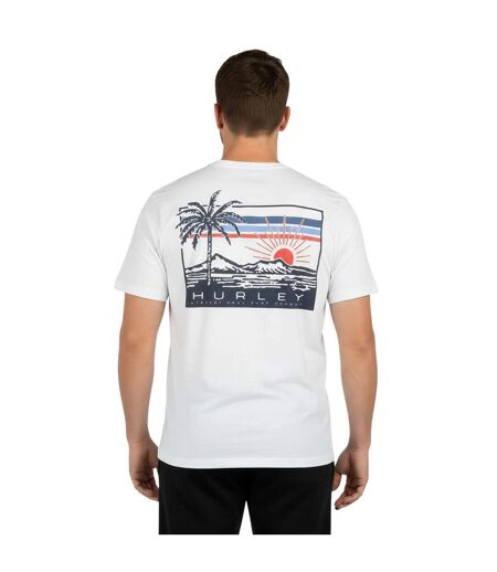 T-shirt Motif/style Imprimé Au Dos Throwback Homme Blanc Hurley
