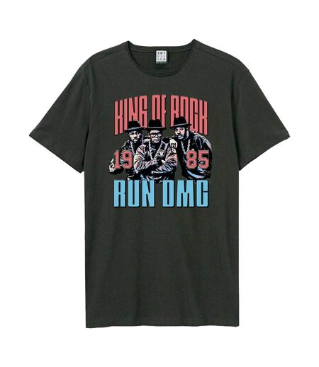T-shirt Motif/style Run Dmc King Of Rock Adulte Charbon Amplified