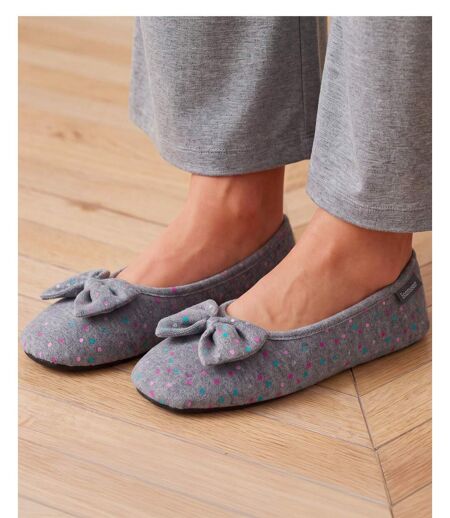 Isotoner Chaussons Ballerines femme velours semelle ultra souple mousse à mémoire forme