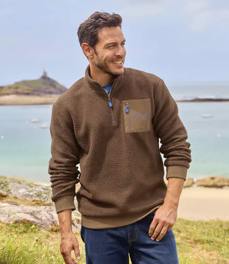 Le Sweat Sherpa à Col Zippé