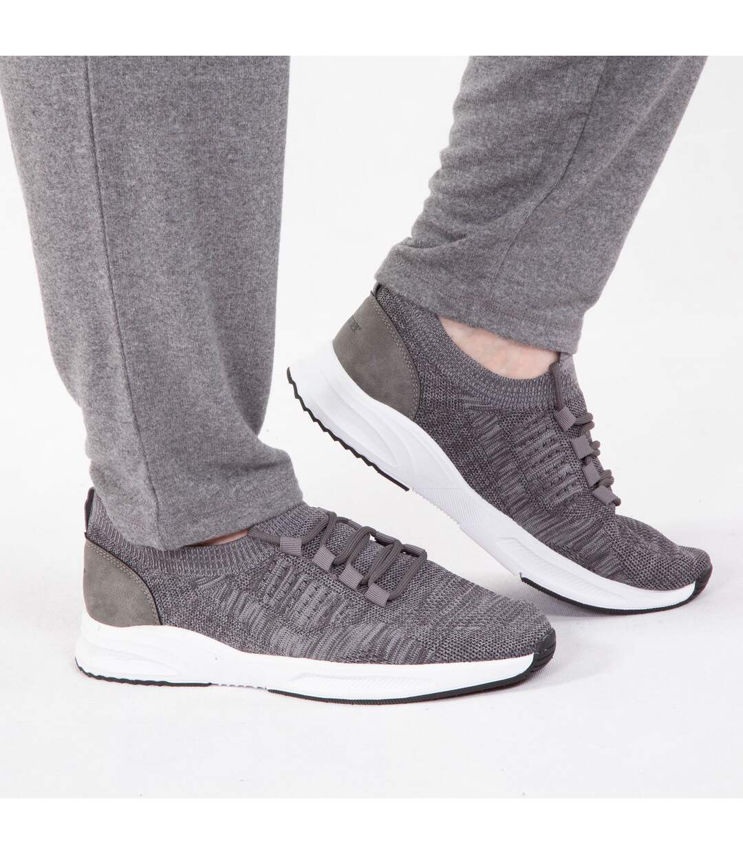 Isotoner Baskets homme slip on avec lacets, semelle mémoire de forme-2