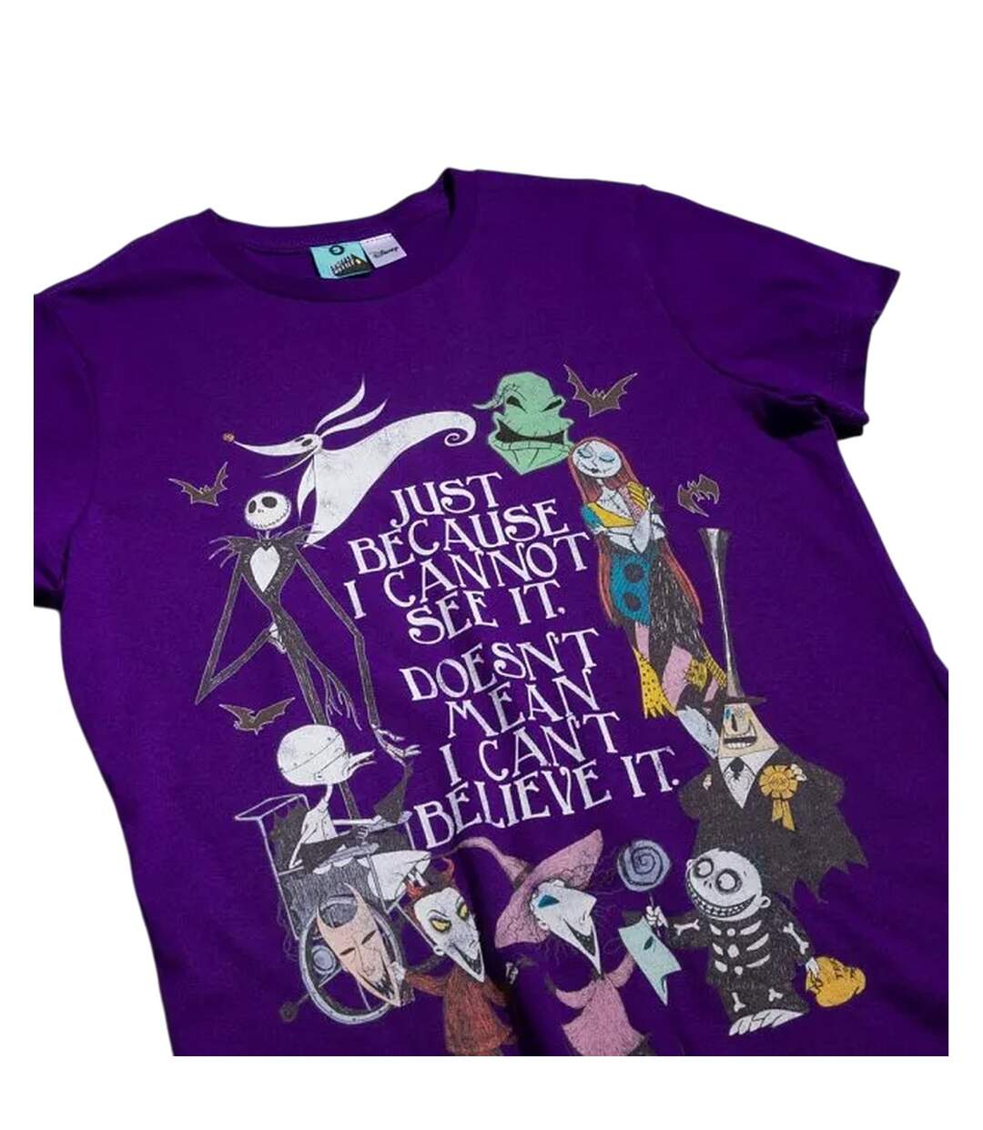 T-shirt Motif/style Citation Adulte Violet The Nightmare Before Christmas-3