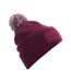 Bonnet Unisexe Pour Adultes Snowstar Printers Bordeaux Blanc Beechfield-1