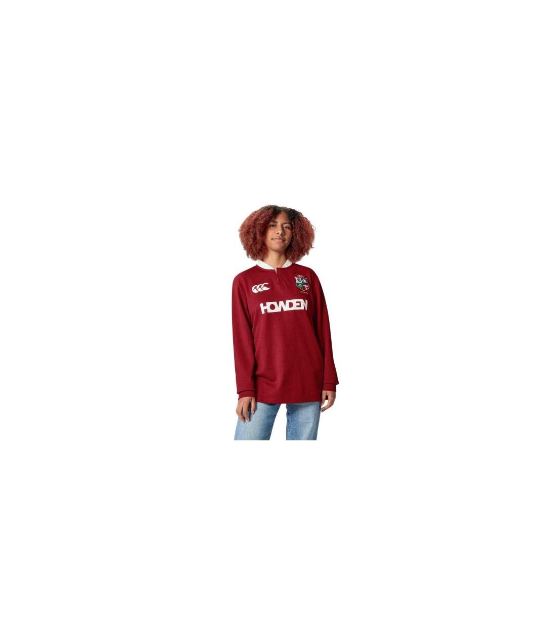 Unisex Adult Long-sleeved Rugby Shirt Red Dahlia Canterbury-1