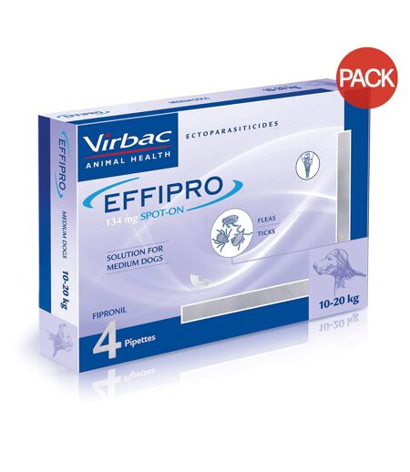 Pack of 4  Effipro dog flea treatment  one size light purple/blue Virbac