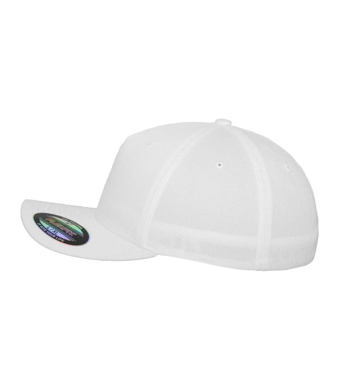 Casquette De Baseball Motif/style 5 Panneaux Blanc Flexfit-3