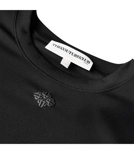 Womens/ladies Sculpting Long-sleeved T-shirt Black Couture Club