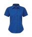 Short Sleeve Poplin Blouse / Plain Work Shirt Royal Premier-1