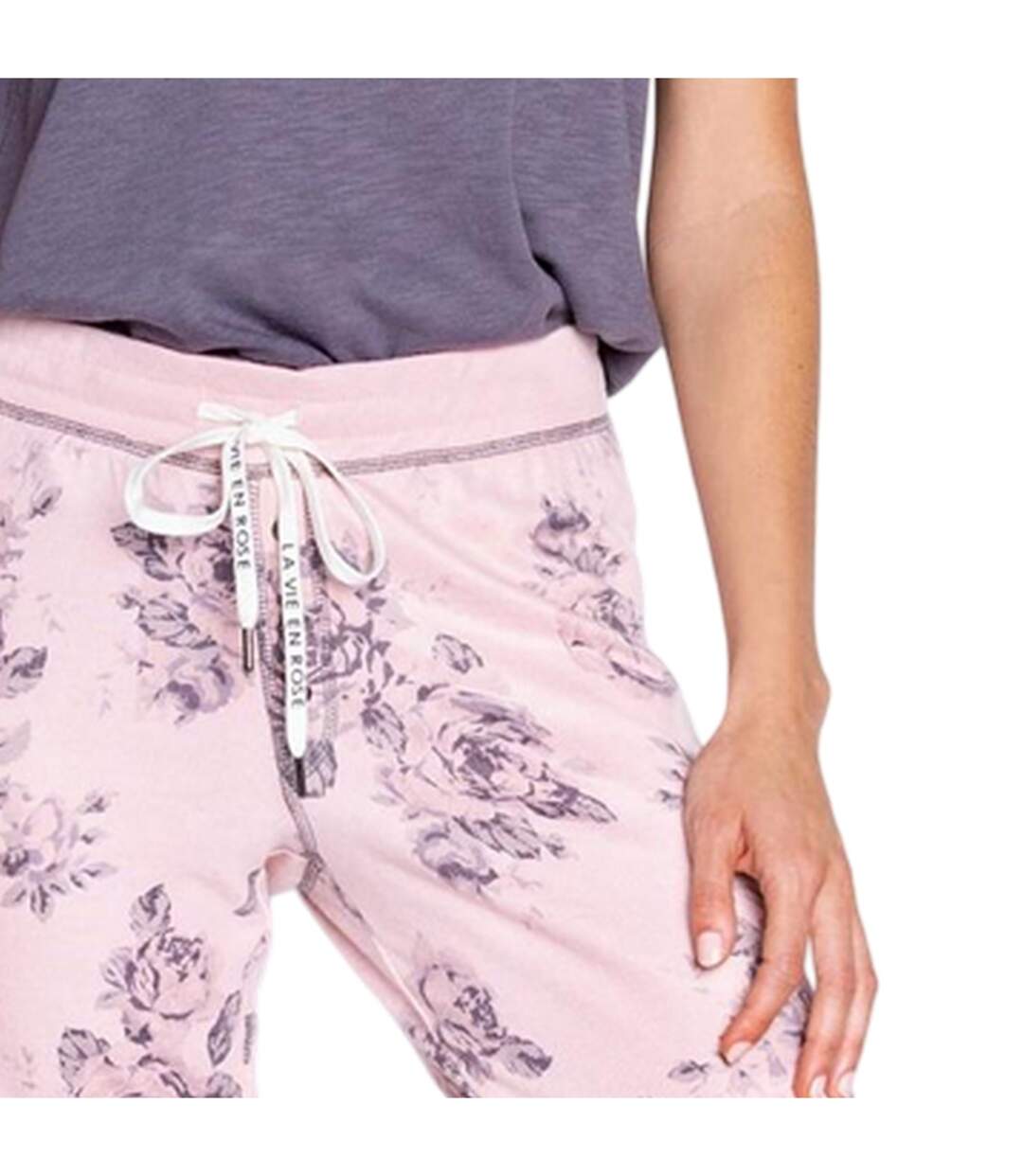Womens/ladies Roses Jogging Bottoms Pink PJ Salvage-3