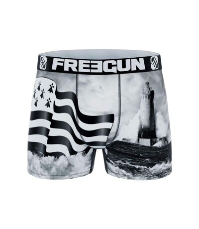 FREEGUN Boxer Homme Microfibre BREA1 Noir Gris