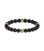 Mens Lion King Beaded Bracelet One Size Black Gold Guess-1