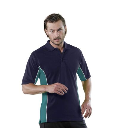 Gamegear® Mens Track Pique Short Sleeve Polo Shirt Top (Navy/ Turqoise) - UTBC412