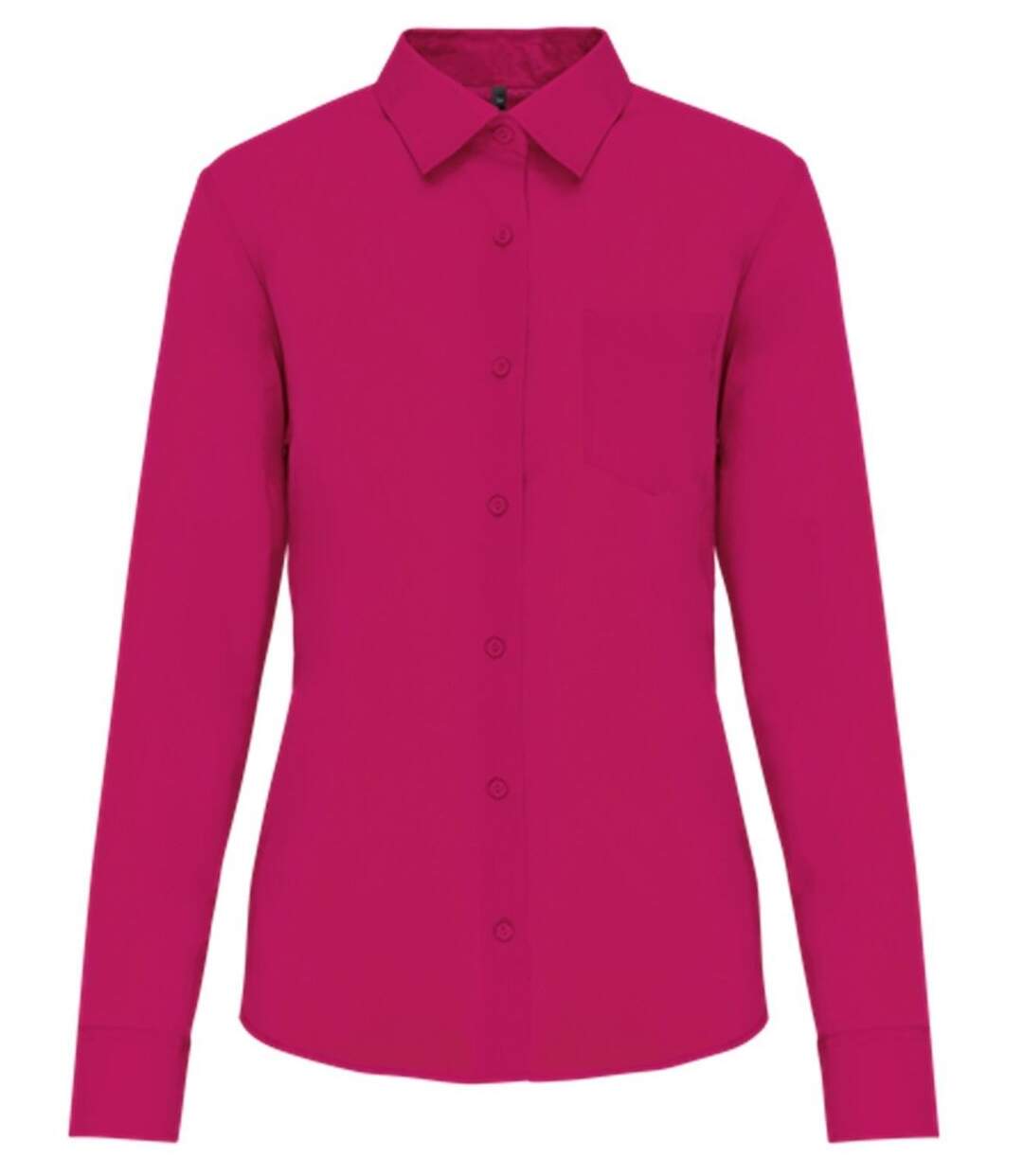 Chemise popeline manches longues - Femme - K549 - rose fuchsia-1