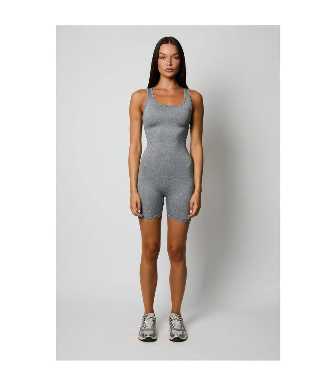 Combishort Sans Manches Femme Gris Honeyz-1