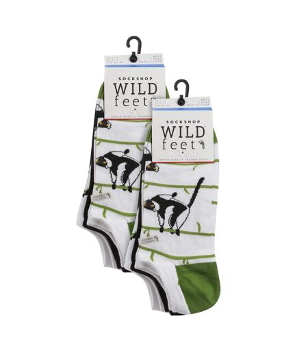 6 Pairs Mens Cotton Novelty Trainer Socks | Low Cut Ankle Patterned Socks