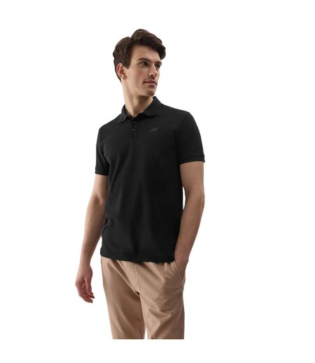 Mens Regular Polo Shirt Deep Black 4F
