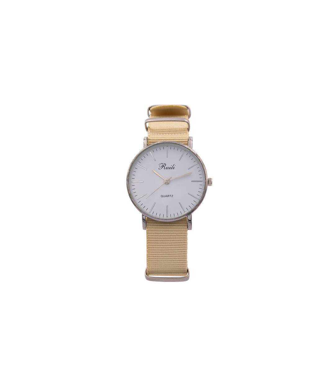 Montre Homme en Tissu Beige CHTIME