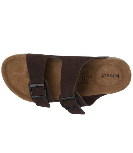 Isotoner Sandales homme à doubles brides ultra confortables, semelle intérieure cuir