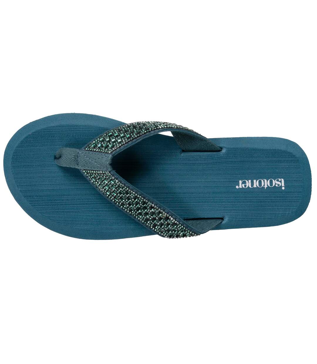 Isotoner Tongs femme sandales plage d'été, semelles eva légères et confortable-3