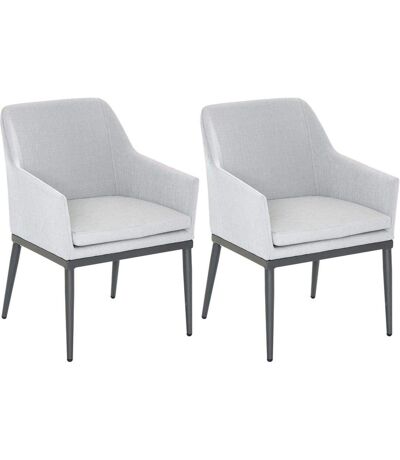 Fauteuil de jardin en aluminium et textilène (Lot de 2)