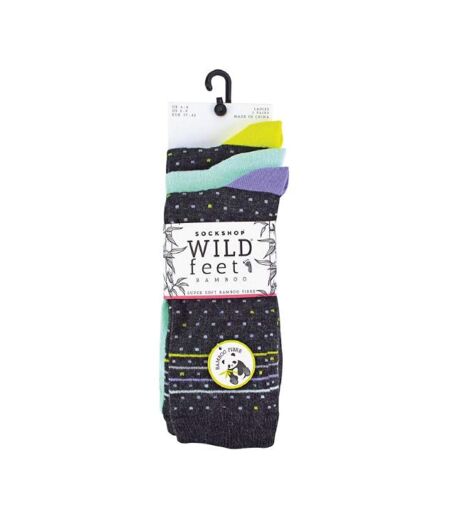 Sock Shop - 3 Paires Chaussettes Bambou Femme Rayures Pois