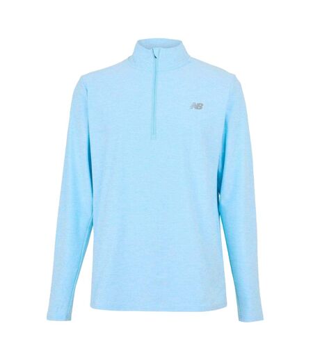 Mens Space Dye Quarter Zip Top Sky Blue New Balance