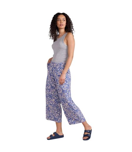 Pantacourt tassia femme bleu clair Animal
