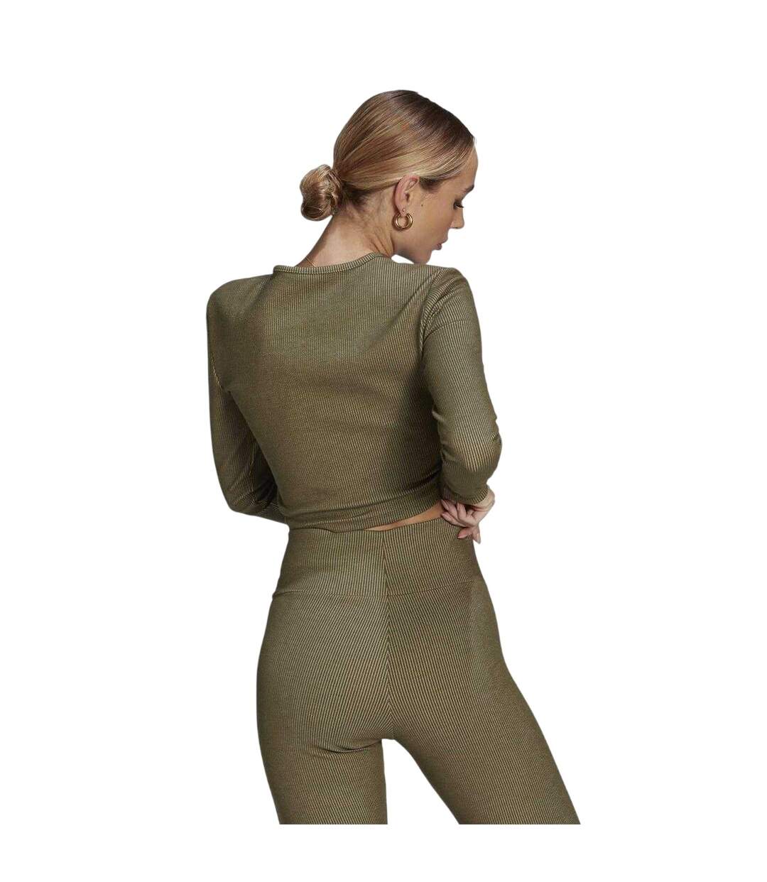 Sweat Manches Longues Femme Vert Adidas-3