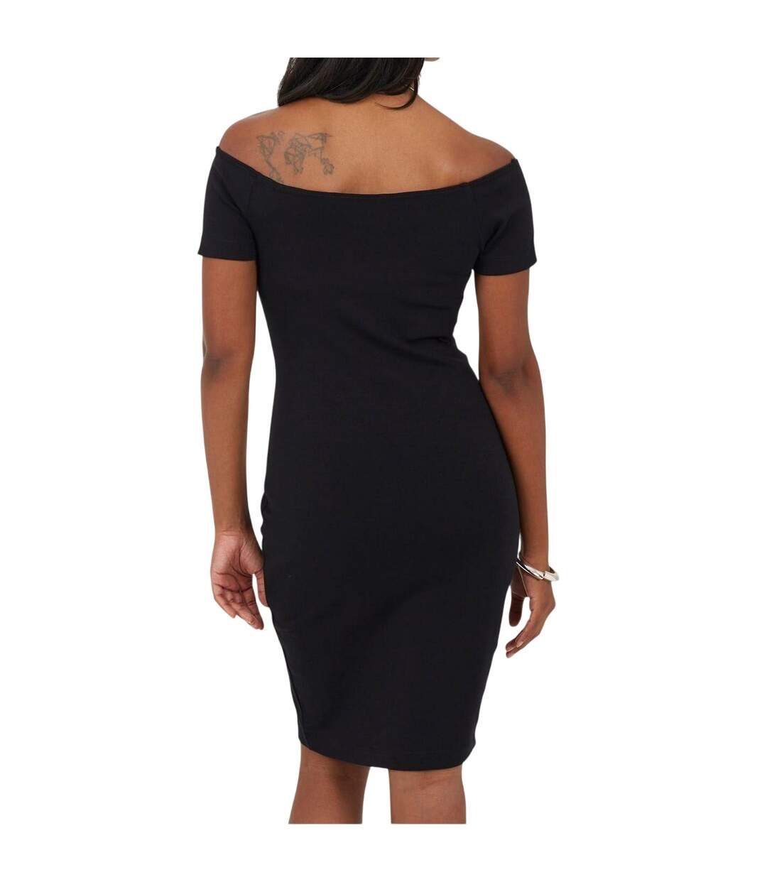 Robe Moulante Manches Courtes Femme Noir Brave Soul-3