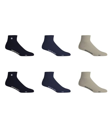 Lot de 6 paires de lowcuts homme unies modèle A126 Serge Blanco